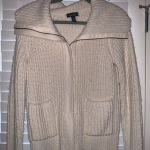 LRL Lauren Jeans Co. off white woven zip up jacket